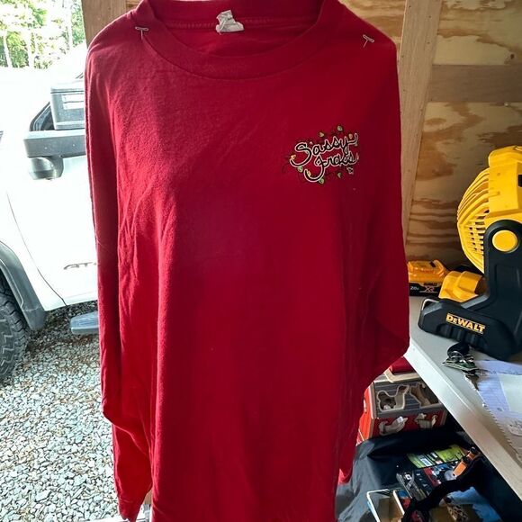 Sassy Frass Christmas Owl Red Long Sleeve Shirt - Picture 3 of 5